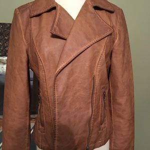 Max Studio faux leather bomber